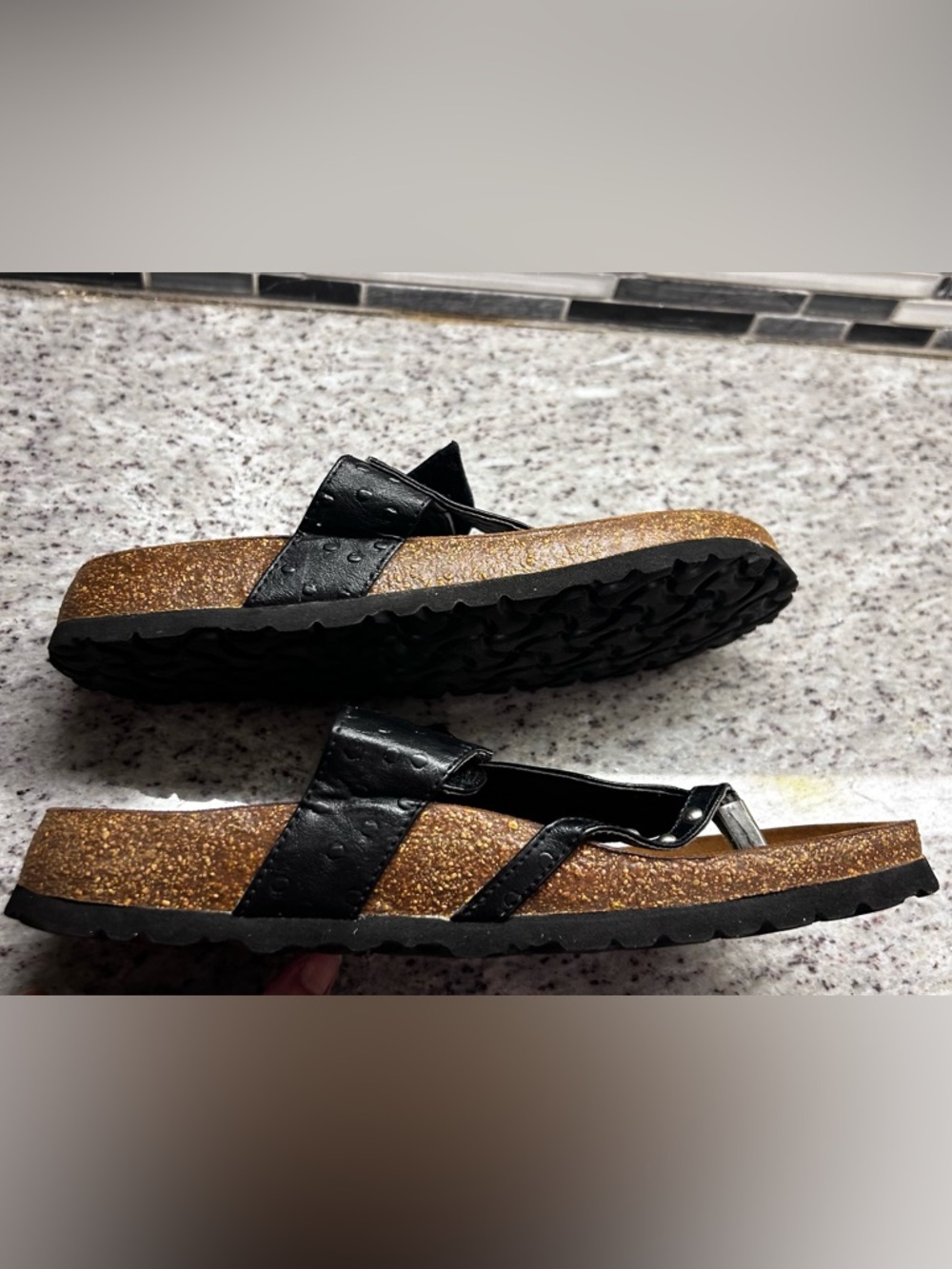 Womens Birkenstock Betula Black Leather Slide Sandals with Leaf Detail size 9 - Picture 5 of 8